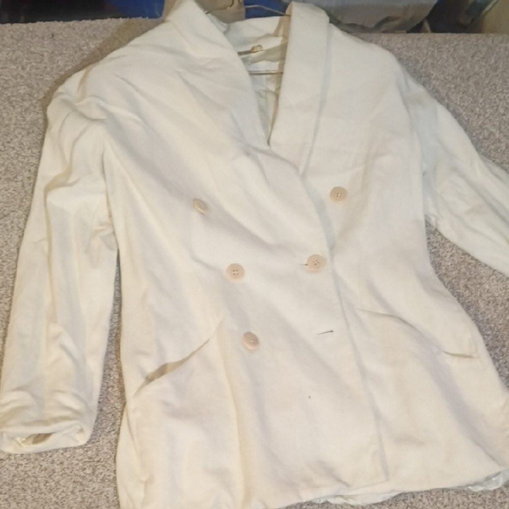 Escada Cream Double-Breasted Blazer